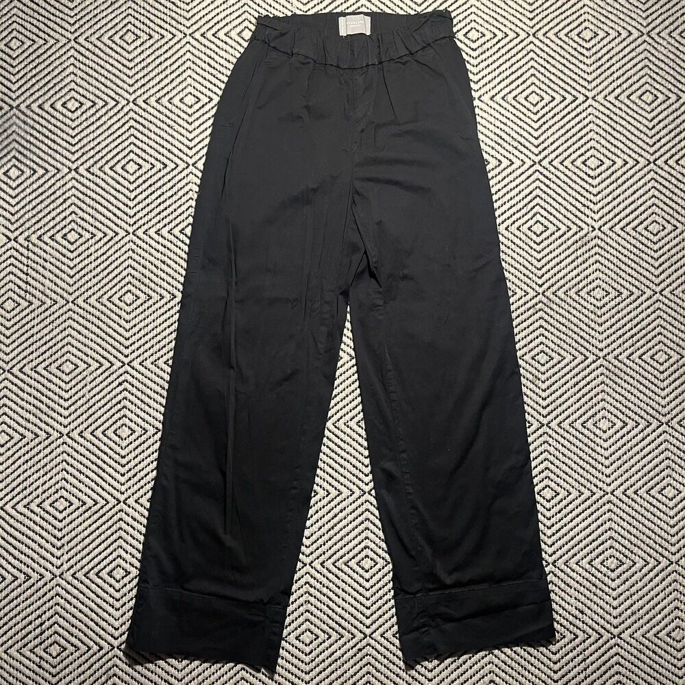 Everlane Black Wide-leg pants Organic Cotton sz 4 Minimalist sustainable